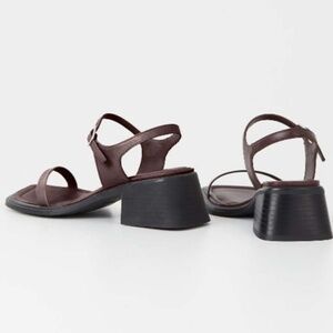 EUC Ines Vagabond Shoemakers 40 US10 Brown Chunk heels 2 Strap leather Sandal
